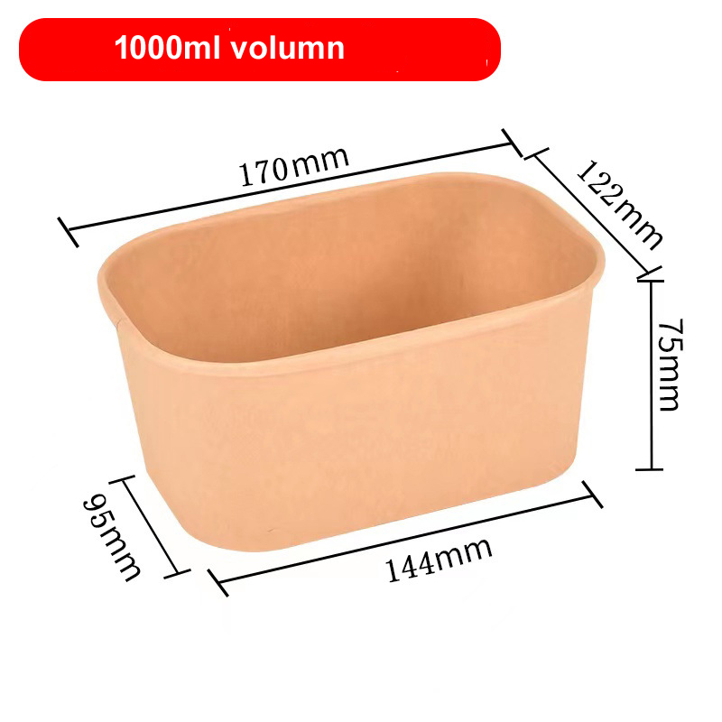 Kraft Paper Rectangle Bowl 1000ml